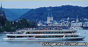 Rheinschiff s561gill-stva. Freideck mit 360º-Rundumsicht.