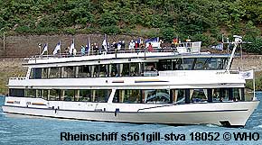 Rheinschiff s561gill-stva. Freideck mit 360º-Rundumsicht.