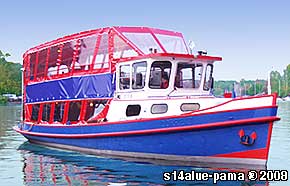 Havelschiff Anlegestelle Salon Hauptdeck Oberdeck Besichtigung Fahrpreis DJ Restaurantschiff Postfenn Spandau Fahrtrouten Spreem�ndung Havel-Tour Stunde EUR 