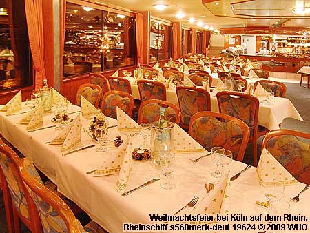 Weihnachtsfeier bei Köln auf dem Rhein, Rheinschiff s560merk-deut.