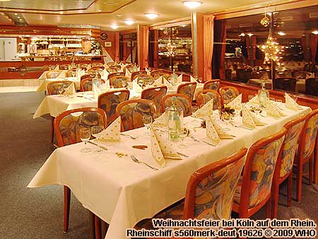 Weihnachtsfeier bei Köln auf dem Rhein, Rheinschiff s560merk-deut.