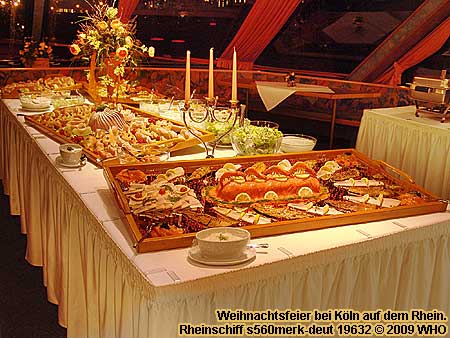Weihnachtsfeier-Buffet bei Köln auf dem Rhein, Rheinschiff s560merk-deut.