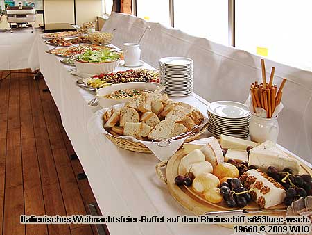 Italienisches Weihnachtsfeier-Buffet auf dem Rheinschiff s653luec-wsch.