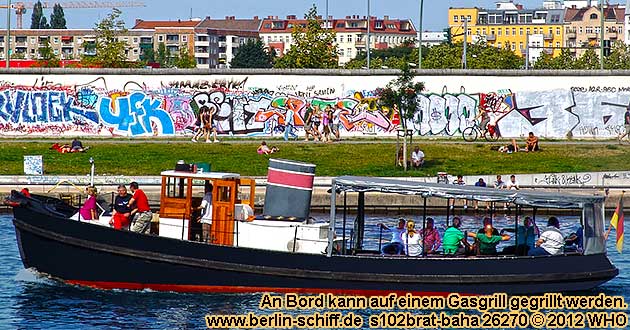 Berlin Rummelsburg Schiff mieten Grillschiff Partyschiff Partyboot Grillboot Jannowitzbrcke Friedrichshain Moabit Historischer Hafen