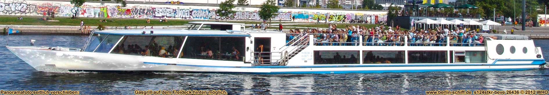 Berlin Schiff mieten Grillschiff Partyschiff Partyboot Grillboot Cabrioschiff Spree