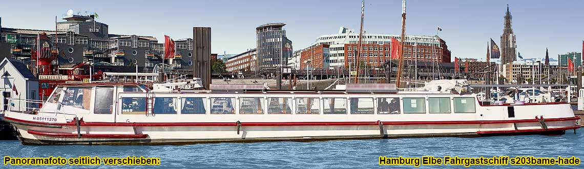 Elbeschiff s203bame-hade Hafenrundfahrten und Elbefahrten zwischen Geesthacht, Hamburg / Sandtorhft, Hamburg-St. Pauli, Landungsbrcken, Altona/Fischmarkt und Stade-Stadersand.