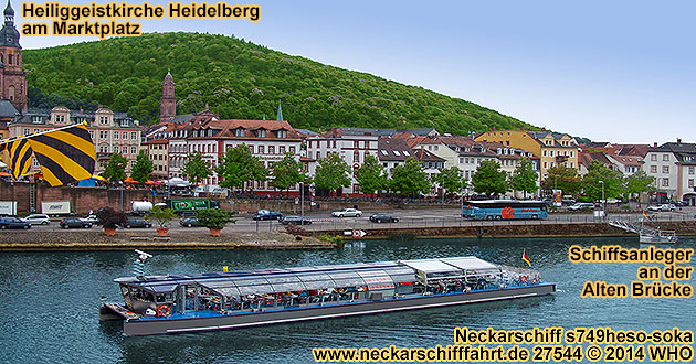 Charterschifffahrt bei Heidelberg mit dem Neckar-Solarschiff bis 130 Sitzplätze im Salon