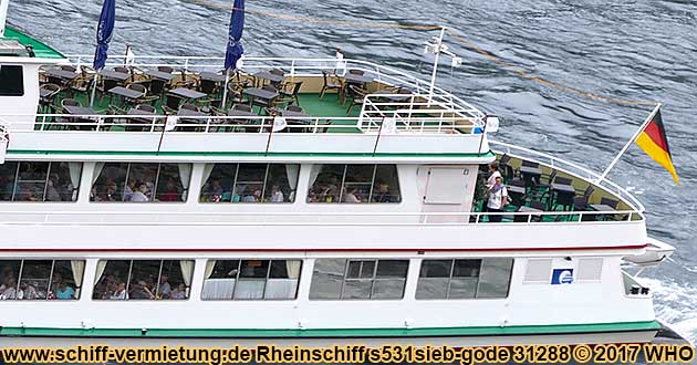 Schiff-Vermietung Rhein Schiff mieten Bonn Königswinter Godesberg Mondorf Linz Remagen Andernach Mittelrhein Köln Niederrhein