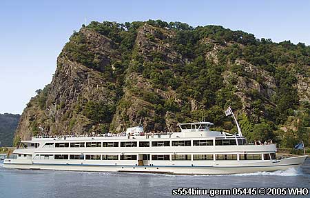 Rheinschiff s554biru-germ Schiff-Vermietung Schiff mieten auf dem Rhein nahe der Loreley im Mittelrheintal und bei Mainz Wiesbaden Rdesheim Bingen Eltville Biebrich Ingelheim 