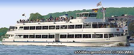 Rheinschiff s554biru-germ Schiff-Vermietung Schiff mieten auf dem Rhein nahe der Loreley im Mittelrheintal und bei Mainz Wiesbaden Rdesheim Bingen Eltville Biebrich Ingelheim 