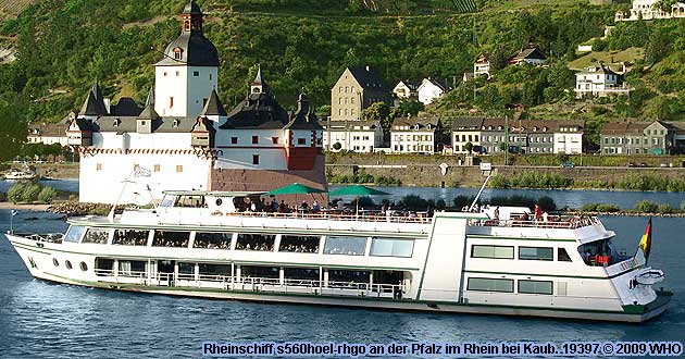 Rheinschiff auf Rhein, Main und Mosel: Frankfurt Main Hchst Rsselsheim Flrsheim Worms Mainz Wiesbaden Biebrich, Eltville Rdesheim Bingen Assmannshausen Bacharach Oberwesel Loreley St. Goarshausen St. Goar Boppard Braubach Lahnstein Koblenz Knigswinter Bonn Kln Dsseldorf