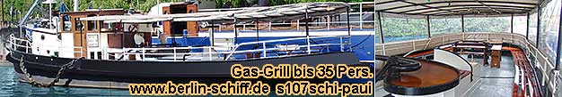 Berlin Charlottenburg Schiff mieten Spree Barkasse Grillschiff Partyschiff Partyboot Grillboot