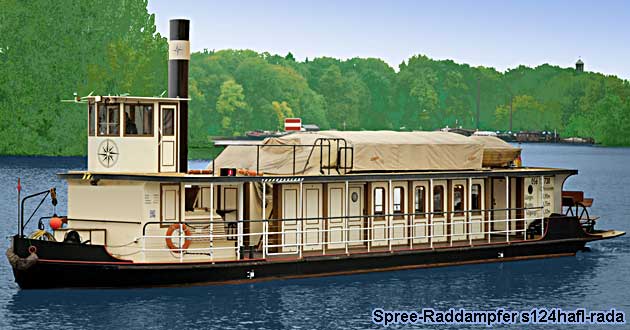 Raddampfer Spree Berlin Heckraddampfer Schaufelraddampfer s124half-rada