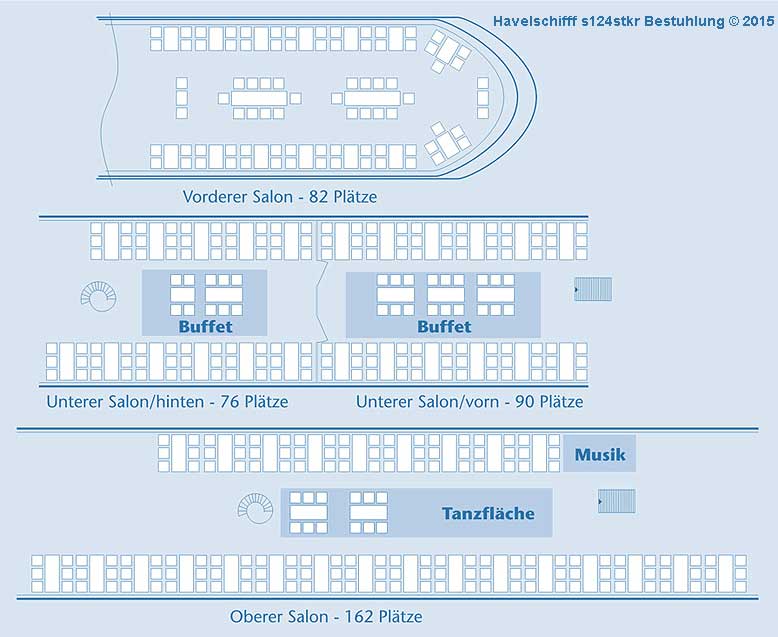 Havelschiff s124stkr-hast auf Havel, Tegeler See und Wannsee  Havelschifffahrt Charterfahrt 2024 2025