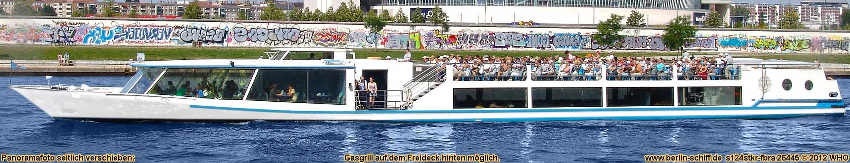 Berlin Schiff mieten Grillschiff Partyschiff Partyboot Grillboot Cabrioschiff Spree