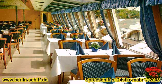 Charterfahrt in Berlin mit dem grten Spreeschiff s124stkr-mabr bis 380 Sitzpltze in 4 Salons