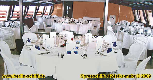 Charterfahrt in Berlin mit dem grten Spreeschiff s124stkr-mabr bis 380 Sitzpltze in 4 Salons