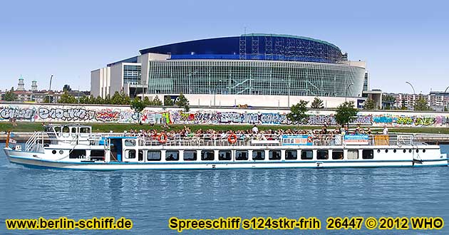 Spreeschiff s124stkr-frih Charterfahrt in Berlin auf der Spree im Salon bei Buffetflche bis 90 Sitzpltze